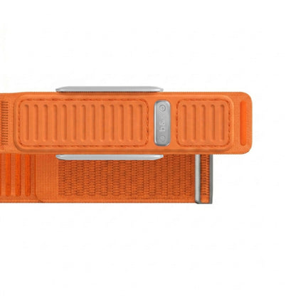 b&s Navigator Nylon+Plastic Strap for Whoop 5.0 Peak, Army GRN&ORN with S Steel Brushed Silver Clasp