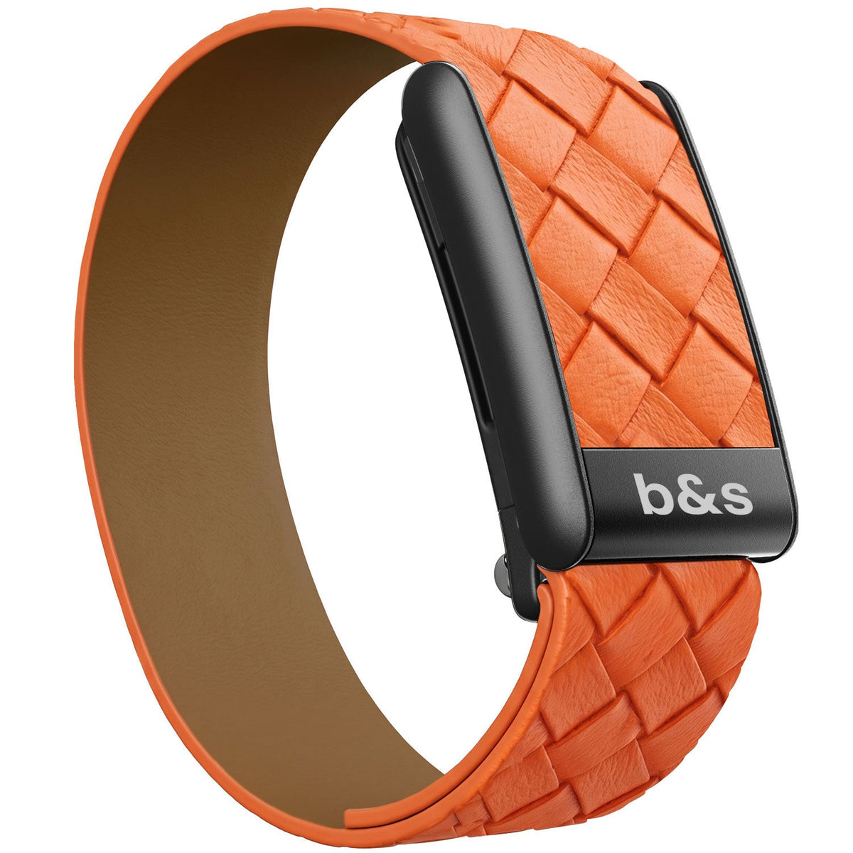 b&s Genuine Leather Strap for Whoop 5.0 Peak with Stainless Steel Black/Grey/Brown/Orange Clasp