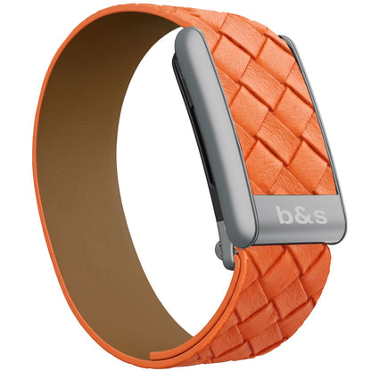 b&s Genuine Leather Strap for Whoop 5.0 Peak with Stainless Steel Titanium Clasp
