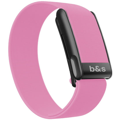 b&s Hydryknit Nylon Strap for Whoop MG Life, Black with S Steel Black Matte Clasp