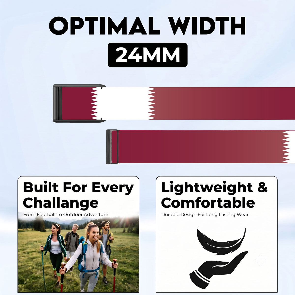 b&s Nylon Strap for Whoop 5.0 Peak with Stainless Steel Black Matte Clasp Flag Collection