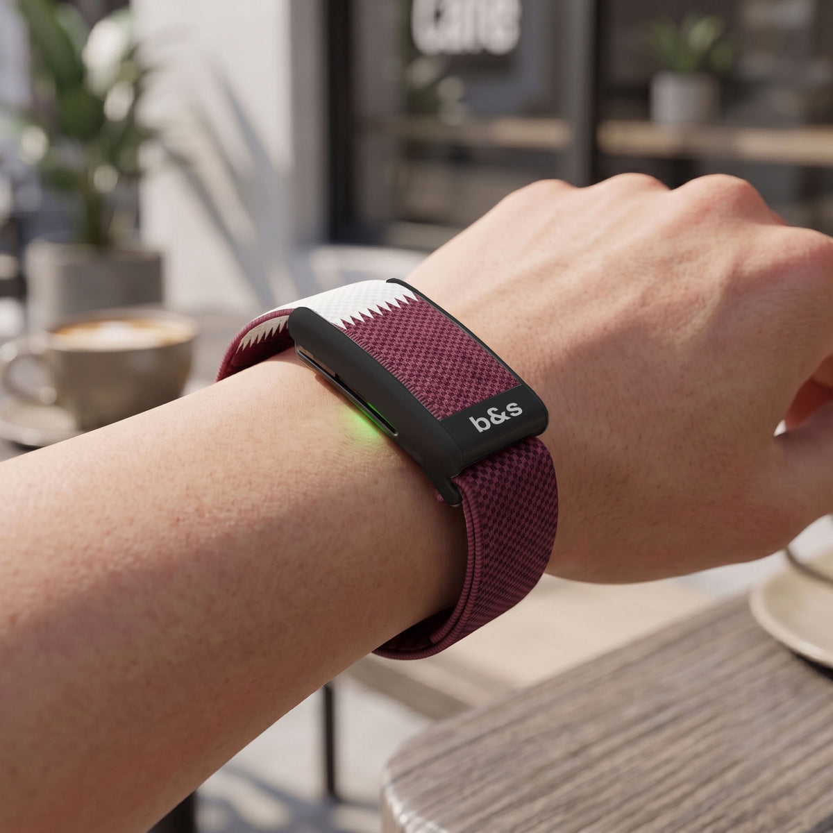 b&s Nylon Strap for Whoop 5.0 Peak with Stainless Steel Black Matte Clasp Flag Collection