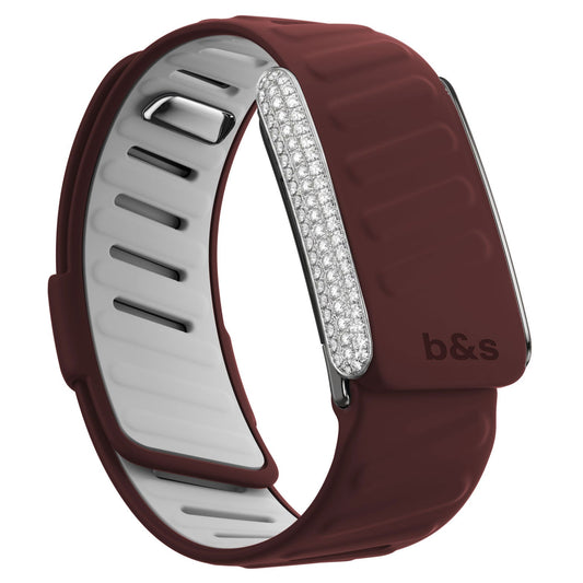 b&s Silicon Strap for Whoop 5.0 Peak with Stainless Steel White Crystals Clasp (Copy)