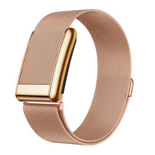 b&s Milanese S Steel Strap for Whoop 5.0 Peak, Rose Gold with S Steel Rose Gold Matte Clasp