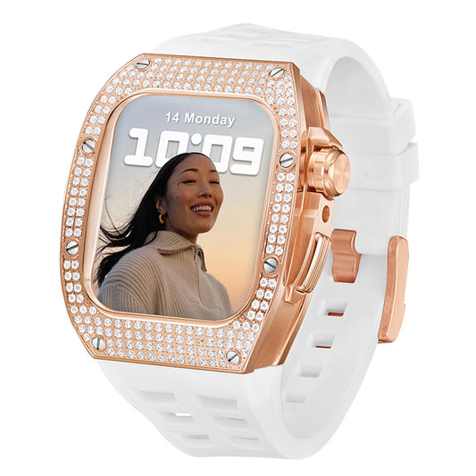 Apple Watch Case for Series 7/8/9 (45mm), C3 Rose Gold with White