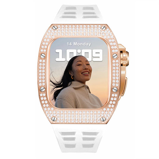 Apple Watch Case for Series 7/8/9 (45mm), C3 Rose Gold with White