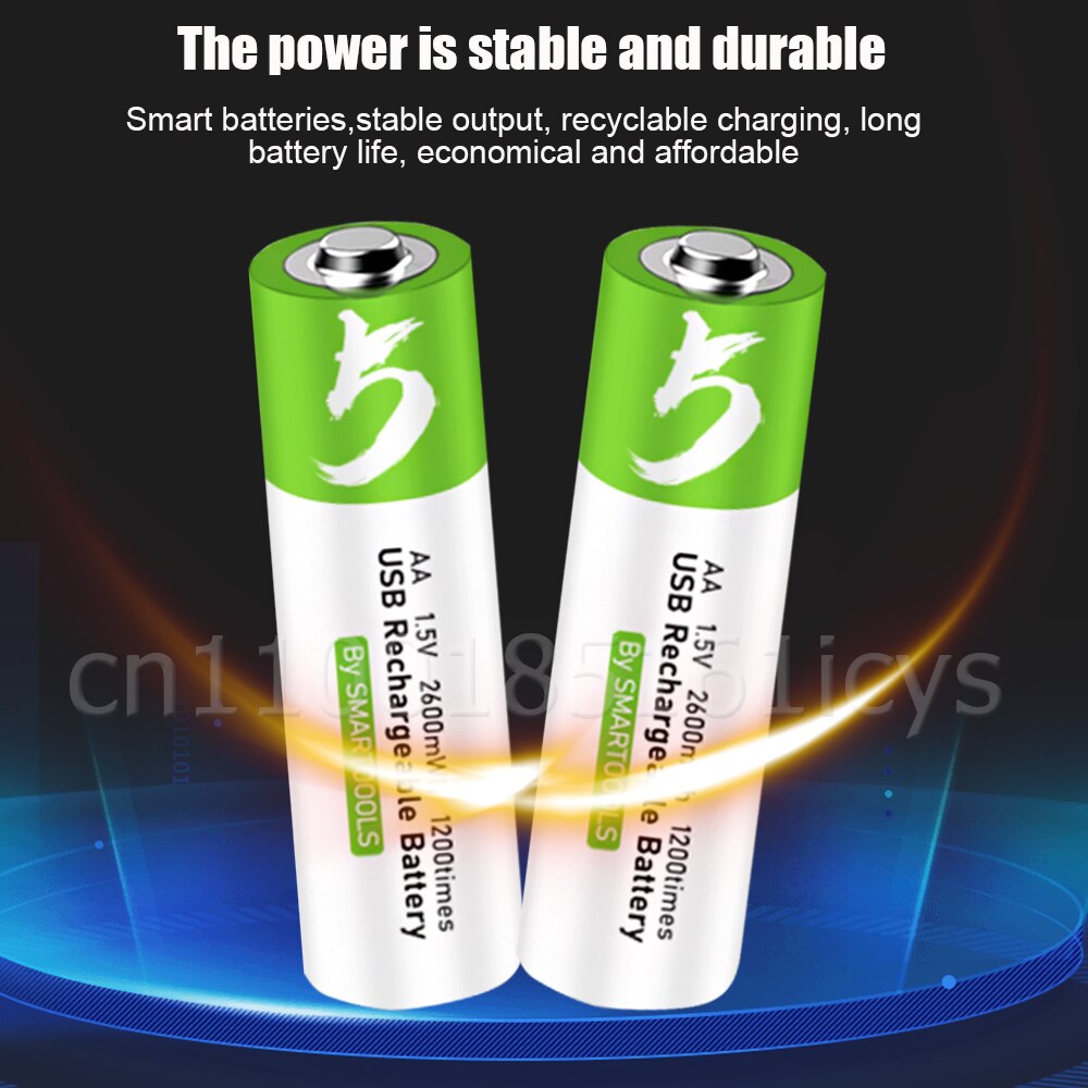 2600mWh 1.5V AA USB Rechargeable Li-ion Battery