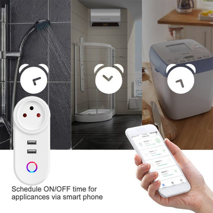 Smart Home 10A EU/US plug power socket with USB 