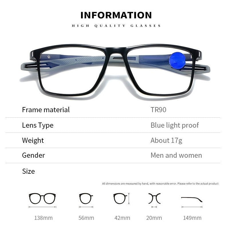 TR90 Sport Reading Glasses prescription/myopia