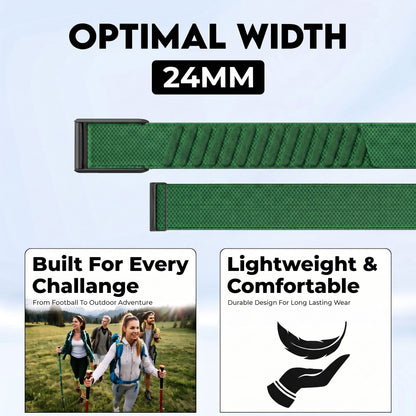 b&s Nylon Strap for Whoop 5.0 Peak with Stainless Steel Black Matte Clasp Flag Collection