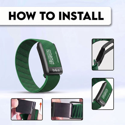 b&s Nylon Strap for Whoop 5.0 Peak with Stainless Steel Black Matte Clasp Flag Collection