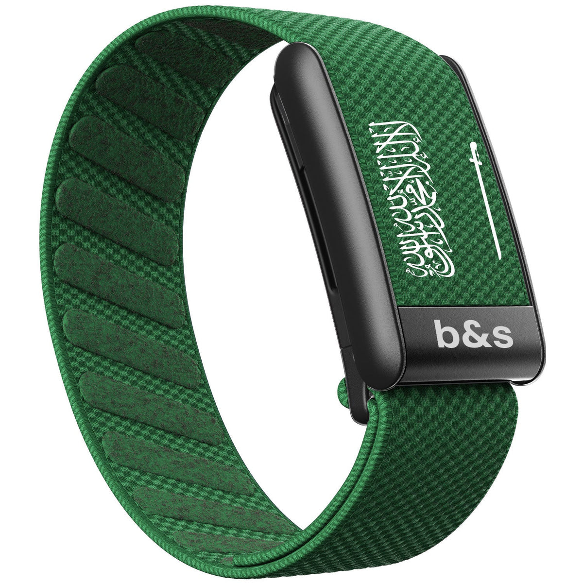 b&s Nylon Strap for Whoop 5.0 Peak with Stainless Steel Black Matte Clasp Flag Collection
