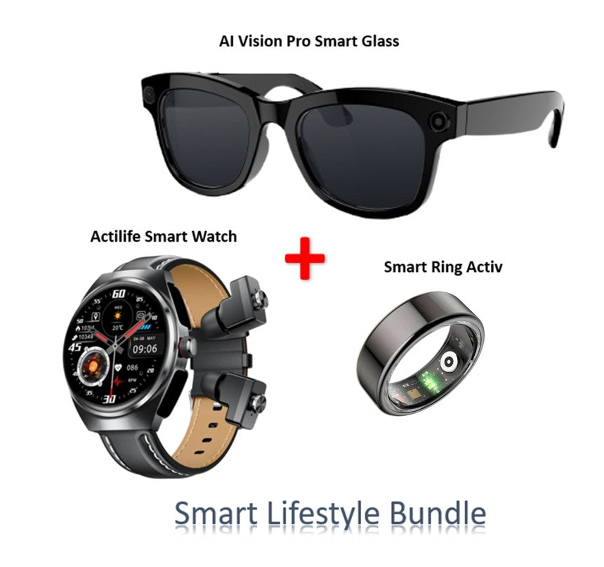 Smart Lifestyte Bundle -AI Sunglass + Smart Watch + Smart Ring