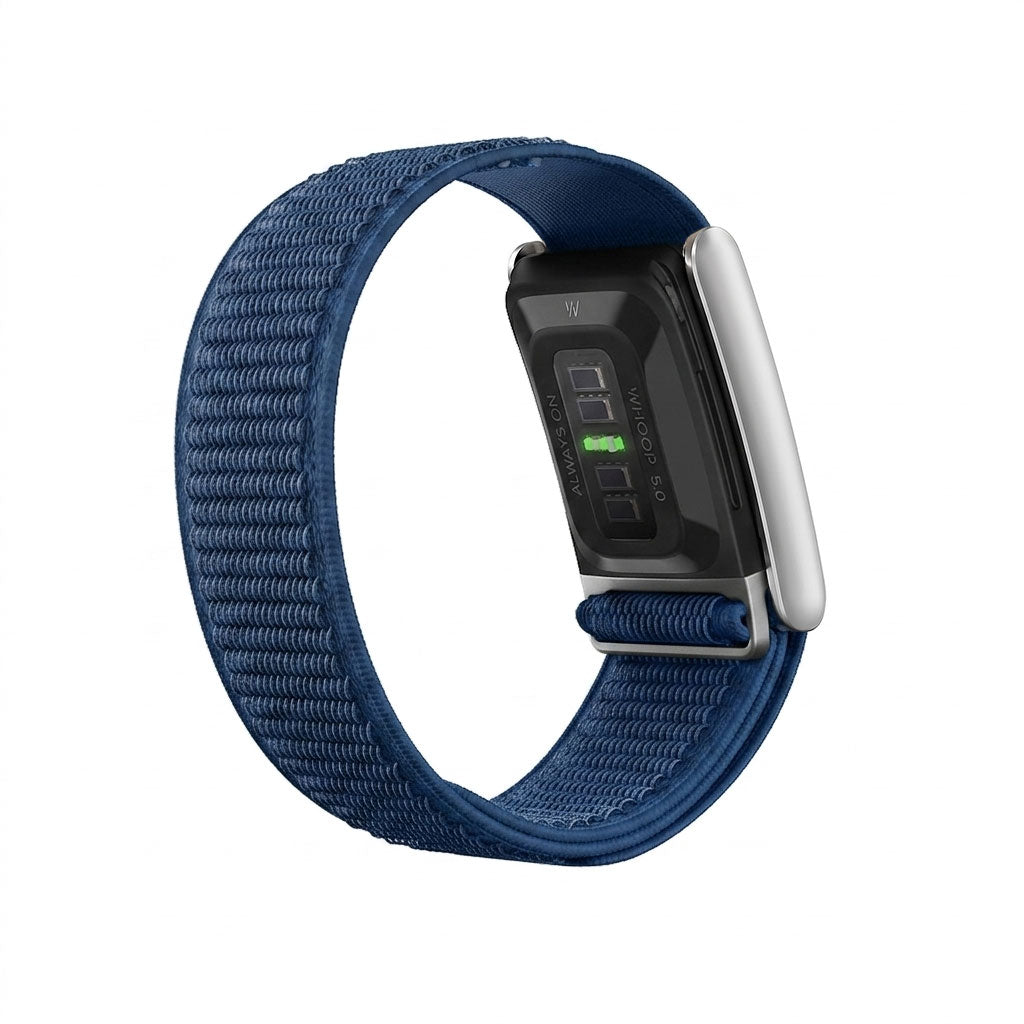 b&s Navigator Nylon+Plastic Strap for Whoop 5.0 Peak, Army GRN&ORN with S Steel Brushed Silver Clasp