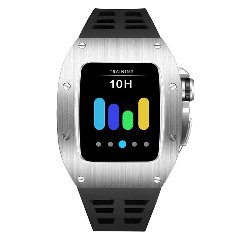 Apple Watch Case for Series 7/8/9 (45mm), C1 Silver with Black