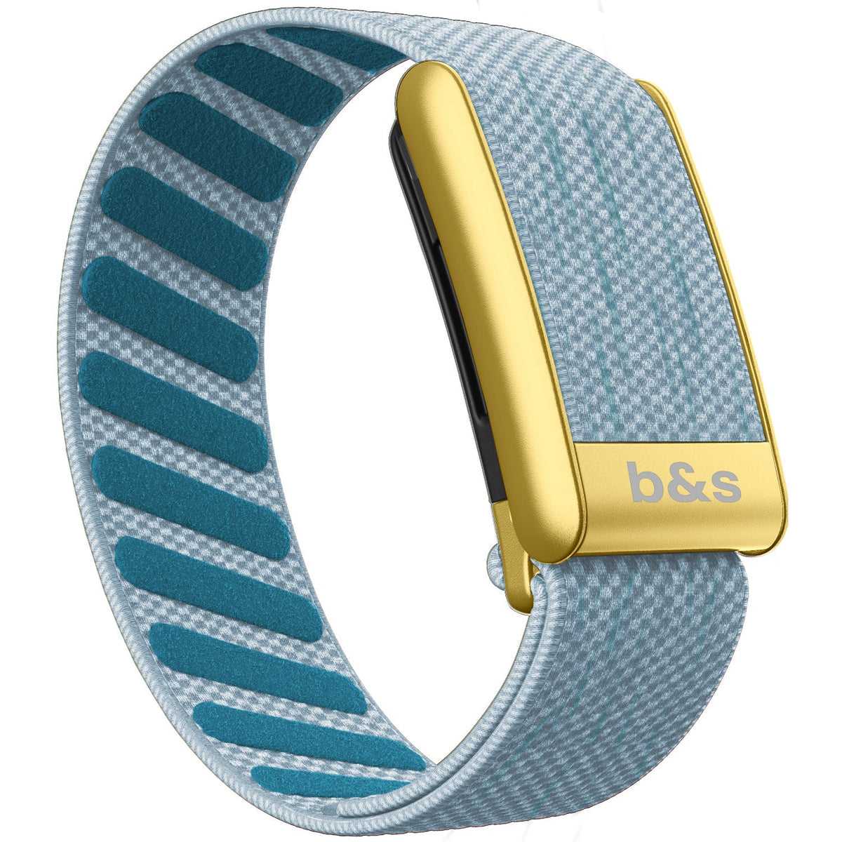 b&s Superknit Nylon Strap for Whoop 5.0 Peak, Jet Black with S Steel Matte Gold Clasp