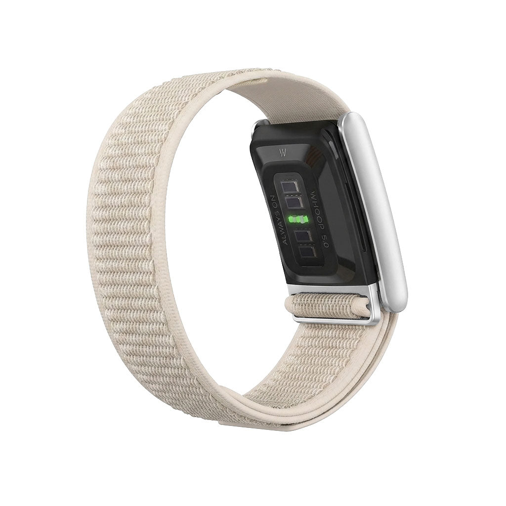 b&s Navigator Nylon+Plastic Strap for Whoop 5.0 Peak, Army GRN&ORN with S Steel Brushed Silver Clasp