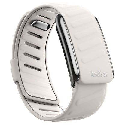 b&s Silicone Strap for Whoop 5.0 Peak, S Steel Glossy Silver Clasp