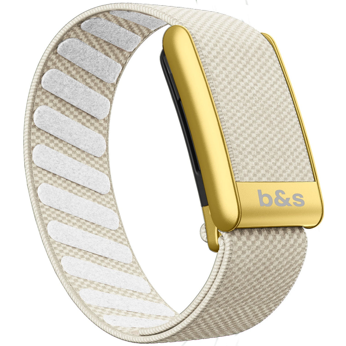 b&s Superknit Nylon Strap for Whoop 5.0 Peak, Jet Black with S Steel Matte Gold Clasp