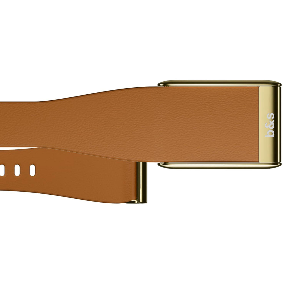 b&s Tapered Leather Strap for Whoop 5.0 Peak with Stainless Steel Glossy Gold Clasp