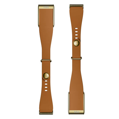 b&s Tapered Leather Strap for Whoop 5.0 Peak with Stainless Steel Glossy Gold Clasp
