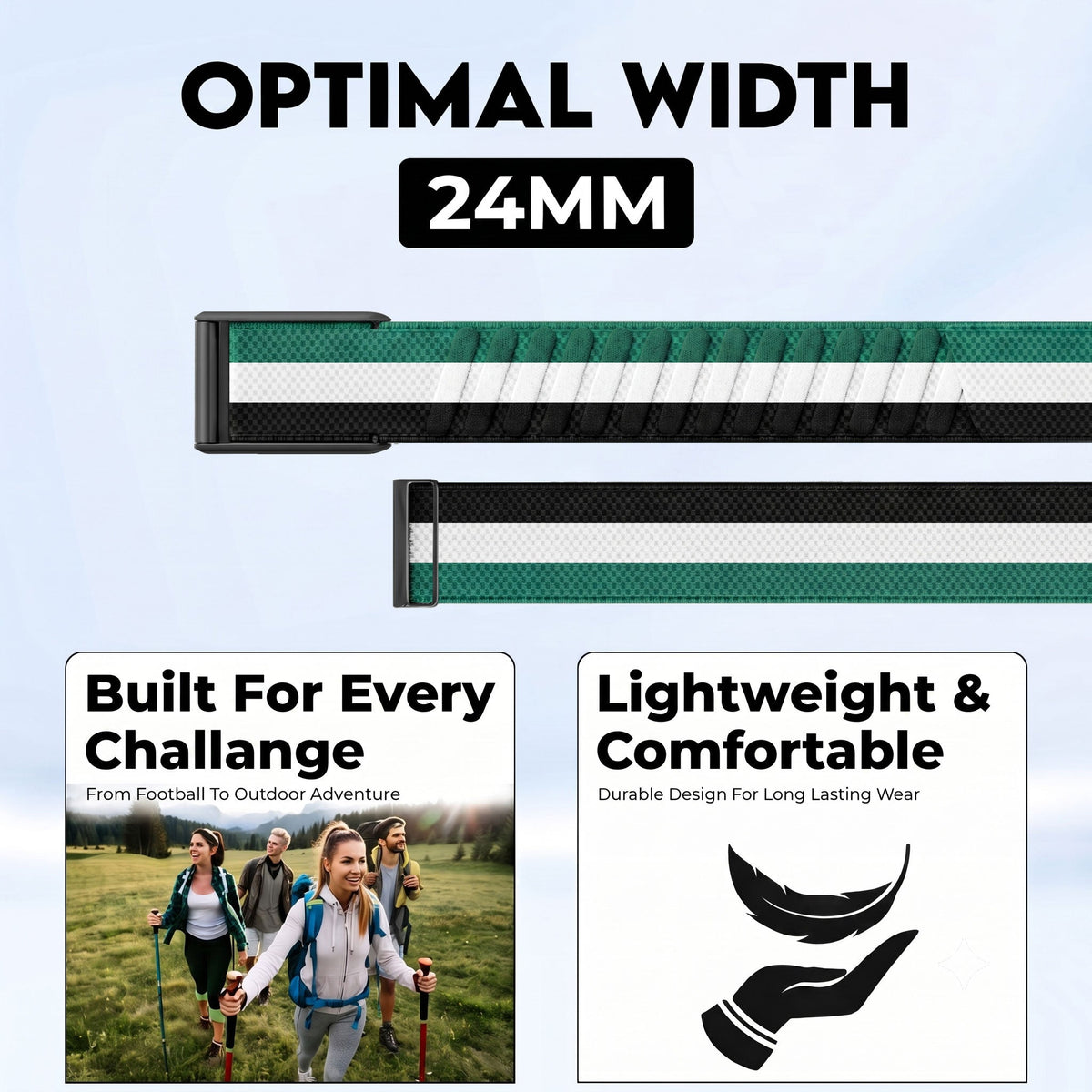 b&s Nylon Strap for Whoop 5.0 Peak with Stainless Steel Black Matte Clasp Flag Collection