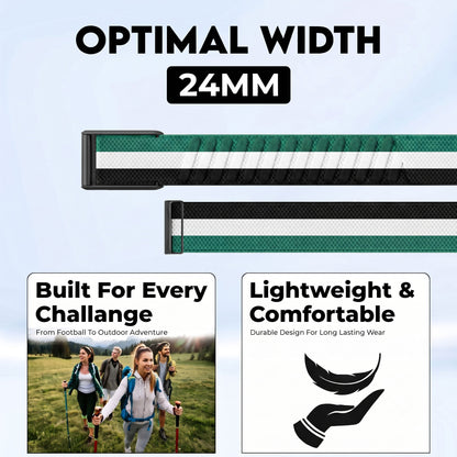 b&s Nylon Strap for Whoop 5.0 Peak with Stainless Steel Black Matte Clasp Flag Collection