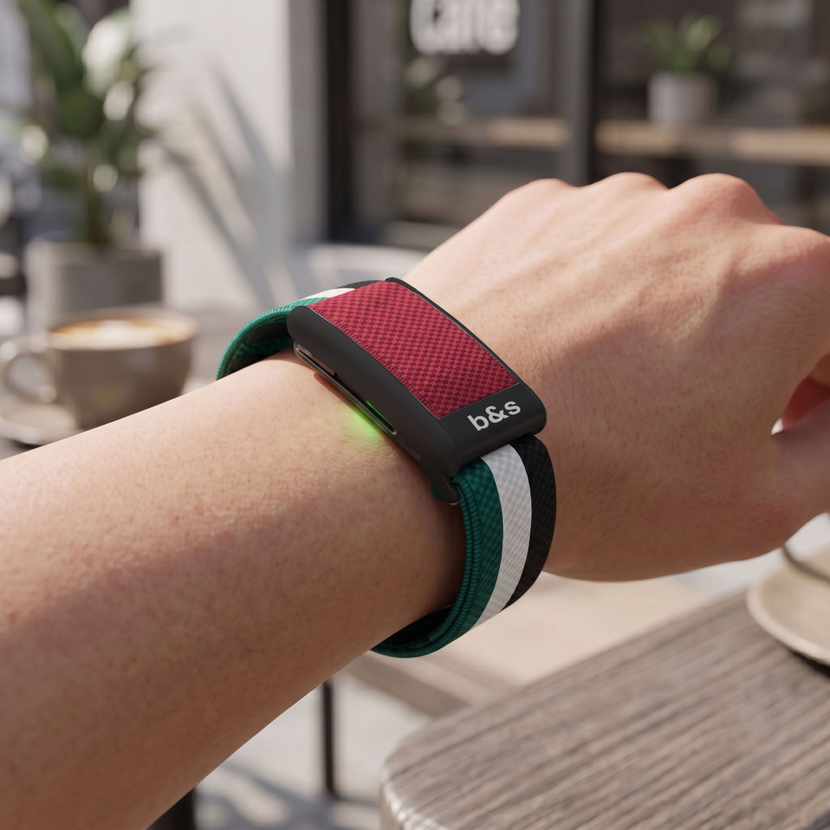 b&s Nylon Strap for Whoop 5.0 Peak with Stainless Steel Black Matte Clasp Flag Collection