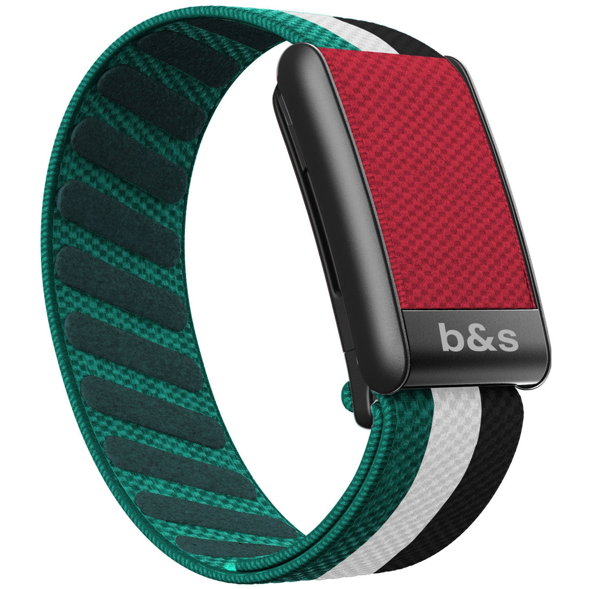 b&s Nylon Strap for Whoop 5.0 Peak with Stainless Steel Black Matte Clasp Flag Collection