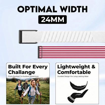 b&s Nylon Strap for Whoop 5.0 Peak with Stainless Steel Black Matte Clasp Flag Collection