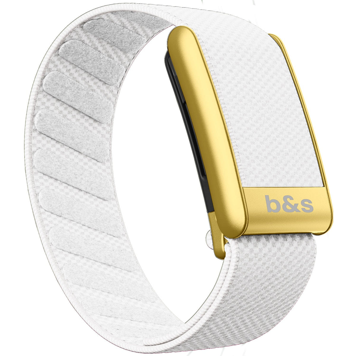 b&s Superknit Nylon Strap for Whoop 5.0 Peak, Jet Black with S Steel Matte Gold Clasp