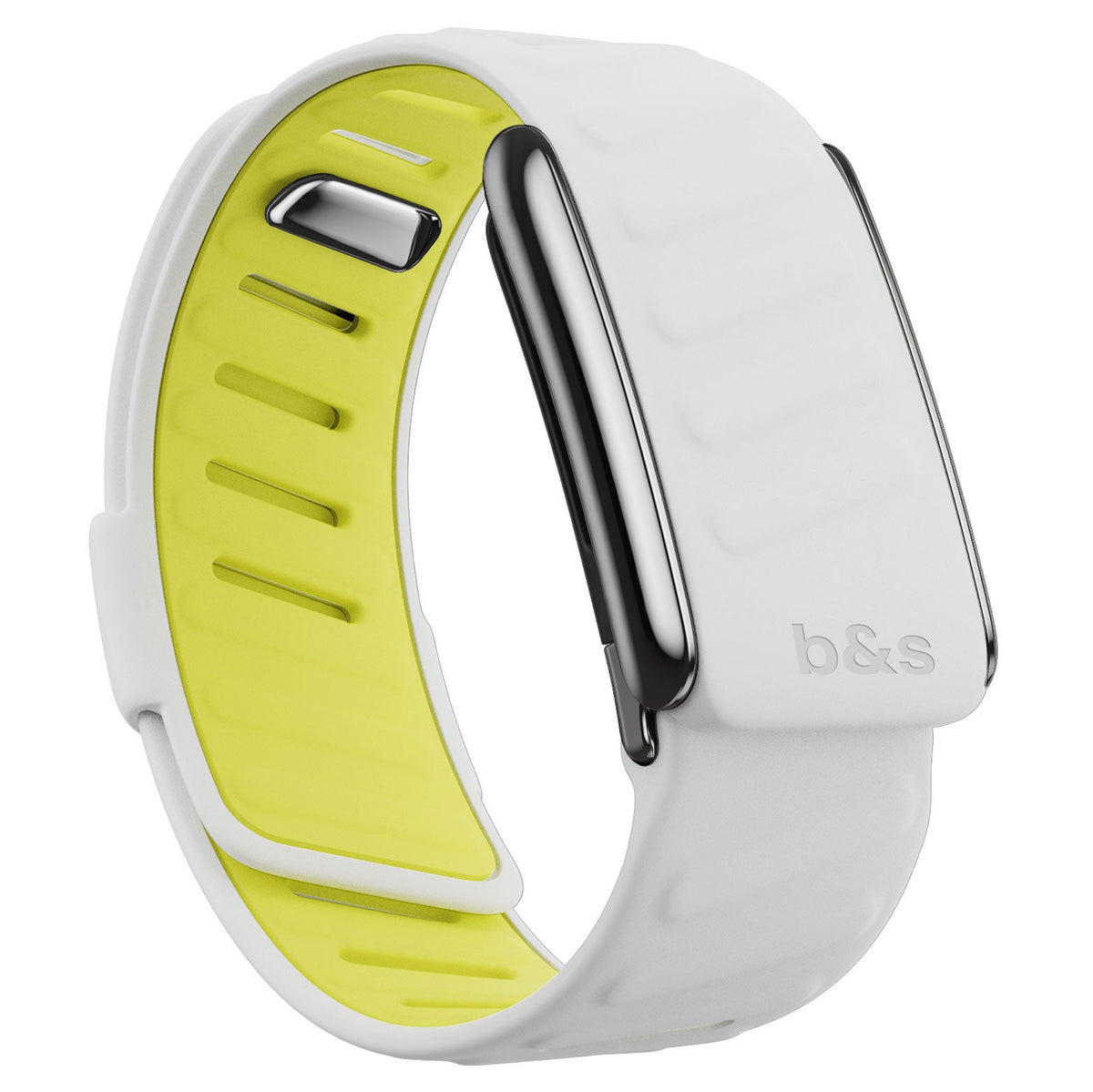 b&s Silicone Strap for Whoop 5.0 Peak, S Steel Glossy Silver Clasp