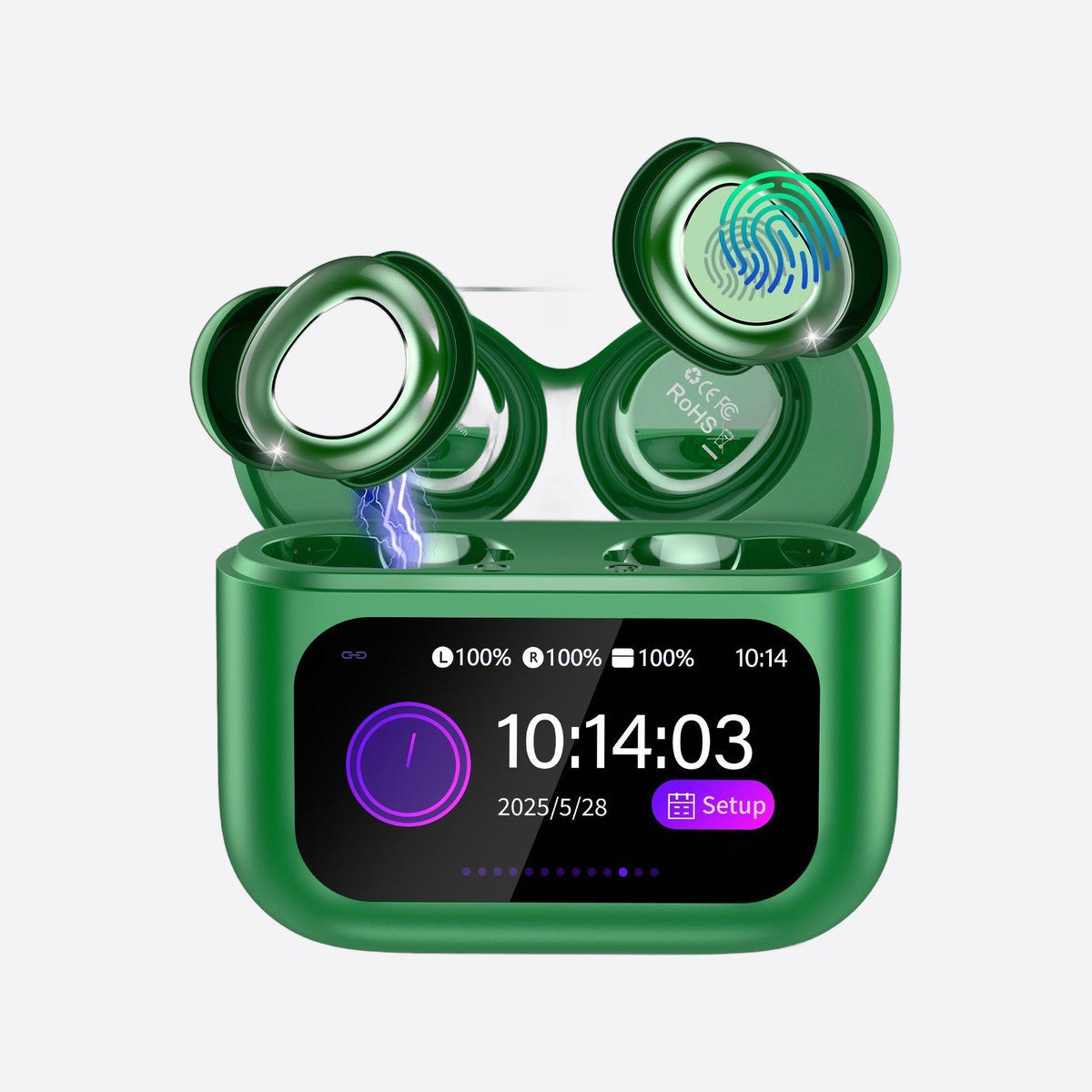 ANC Earbuds with Touchscreen Case, view 2