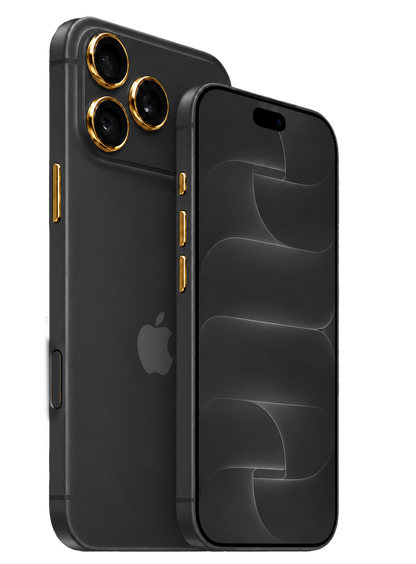 iPhone Pro 18 Max Black With Gold Accents