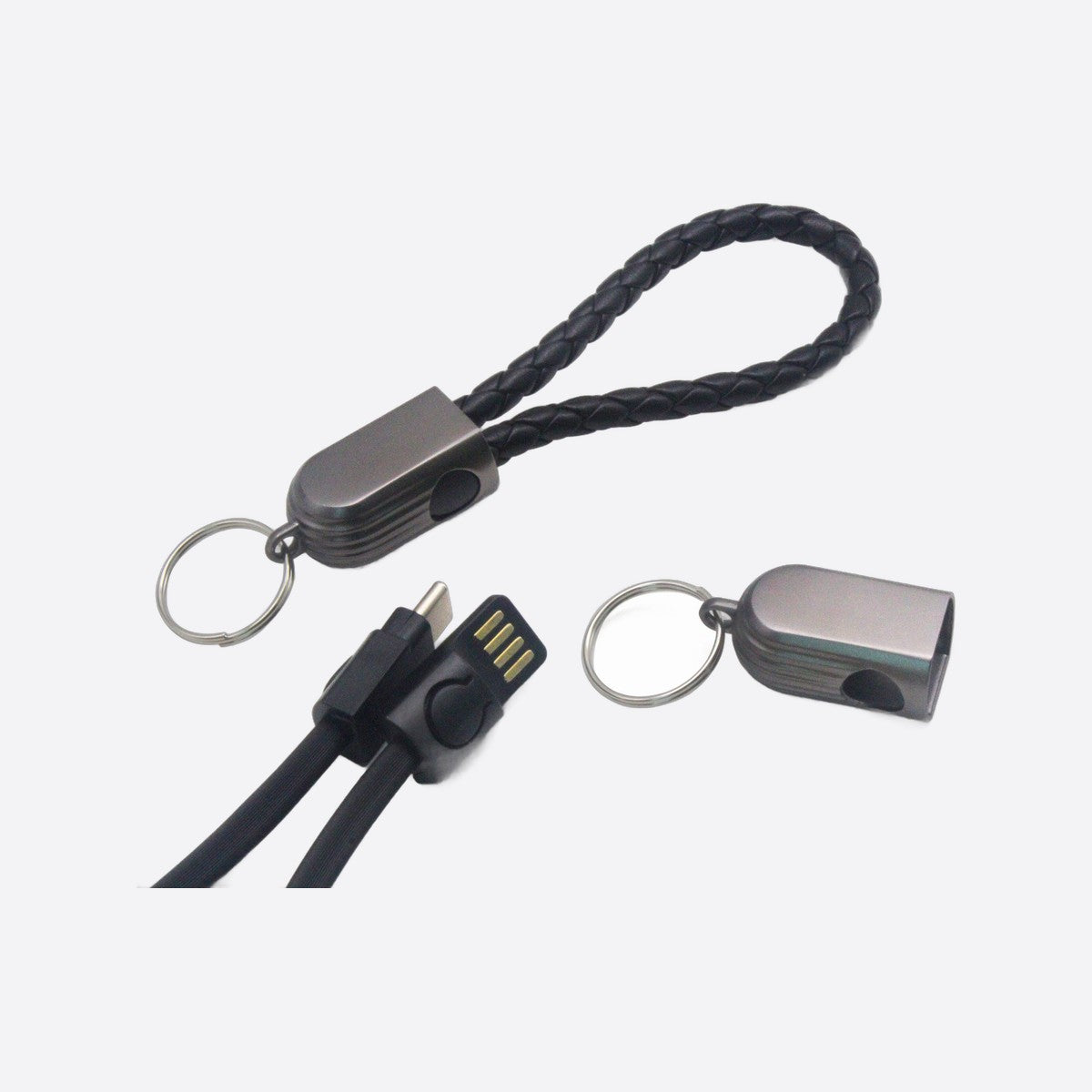 Leather Keychain Charging Cable, view 2