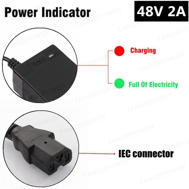 48V 2A electric bike charger