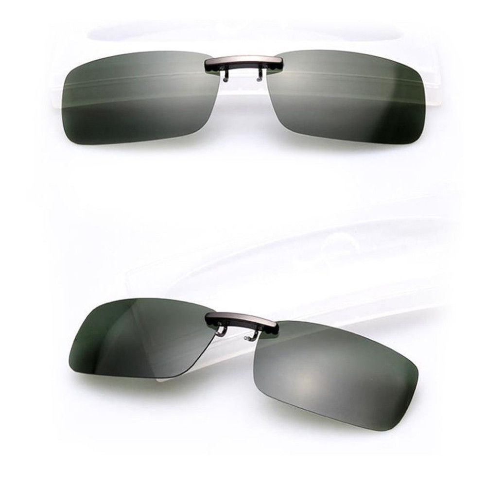 Vintage Polarized Clip On Sunglasses