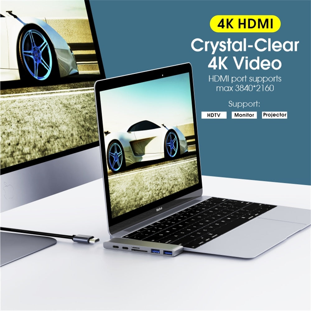 Merlin USB C HUB 7-in-1 Type C Adapter