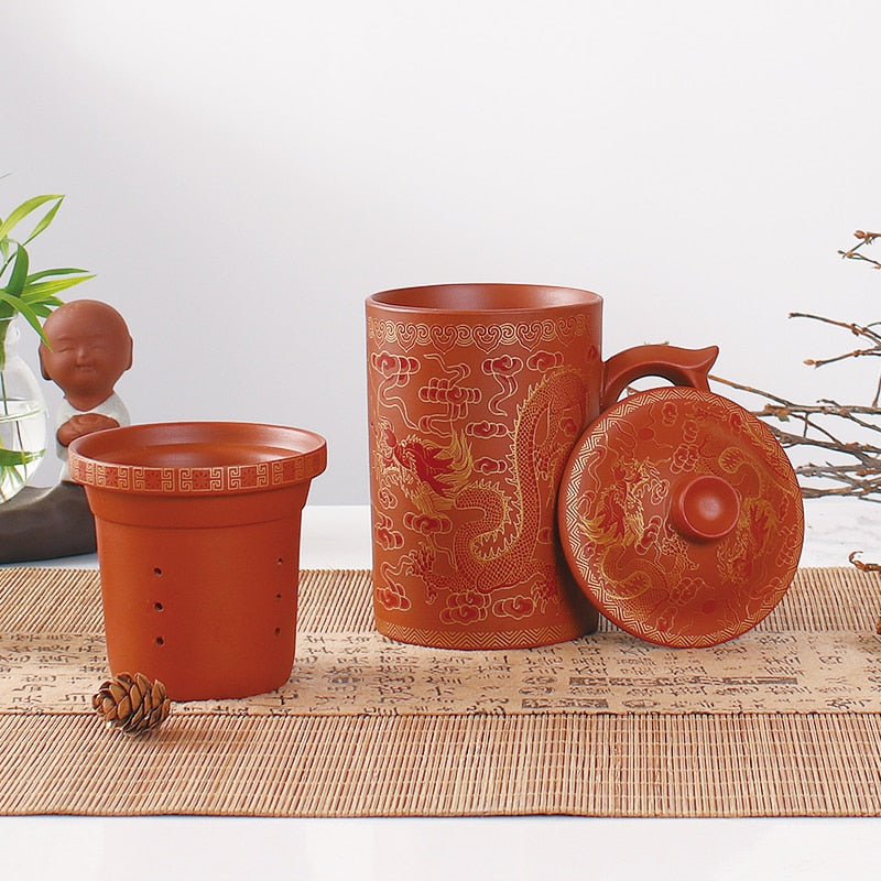 handmade purple clay mug