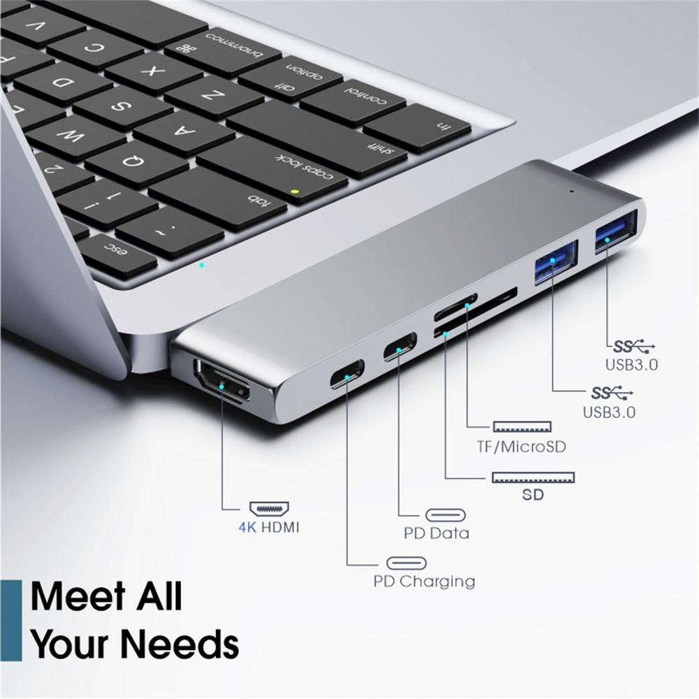 Merlin USB C HUB 7-in-1 Type C Adapter