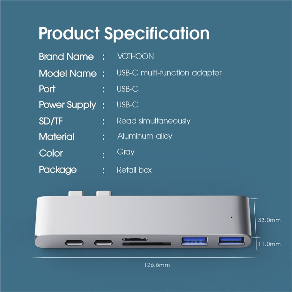 Merlin USB C HUB 7-in-1 Type C Adapter