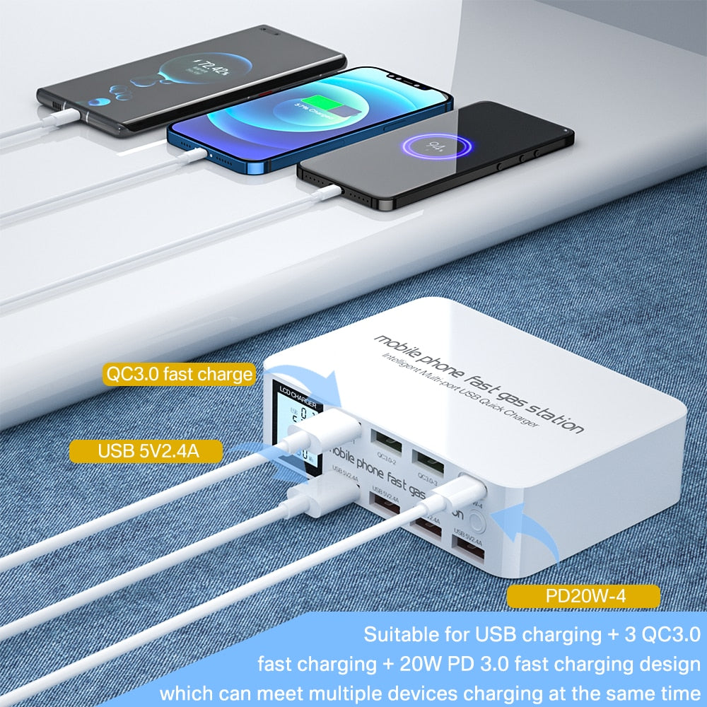 100W USB Charging Station