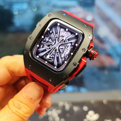 Metal Case for iWatch Series Fluorine Rubber Strap