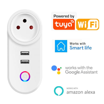 Smart Home 10A EU/US plug power socket with USB 