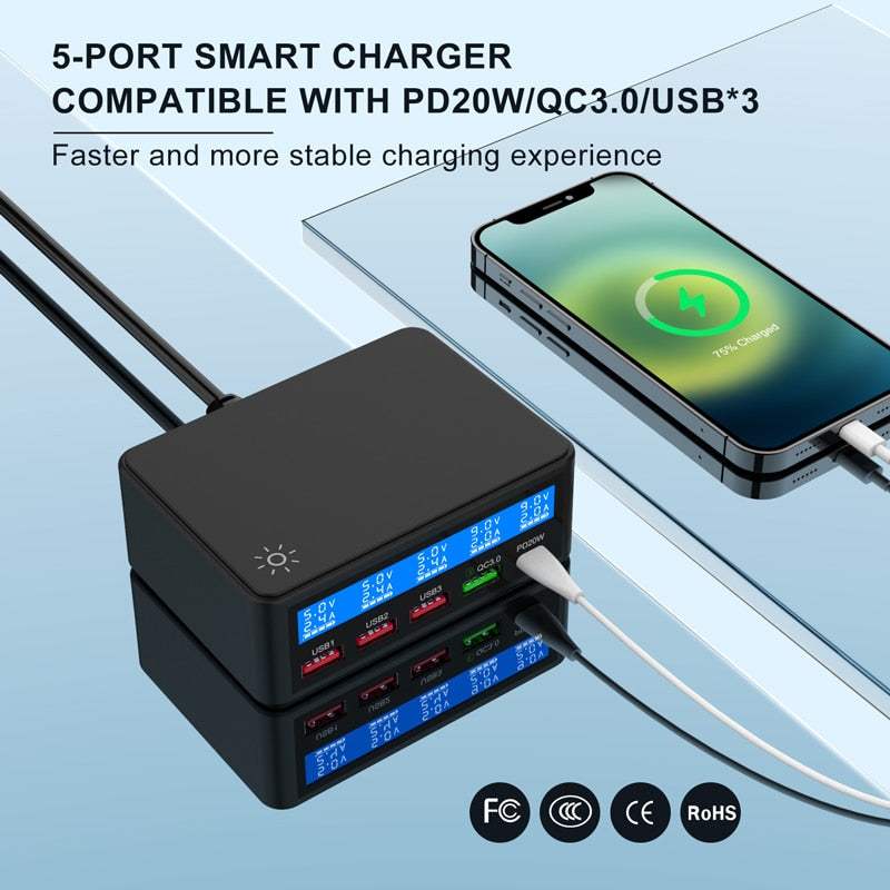 Fast USB Charger 5 Ports